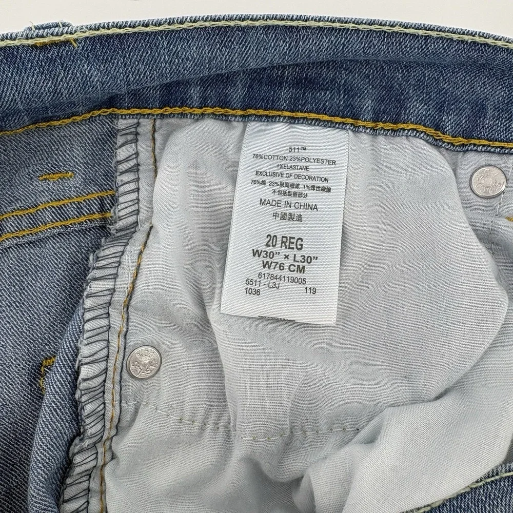 Levi's 511 Jeans Boys 20 Regular 31x30‎ Slim Fit Denim